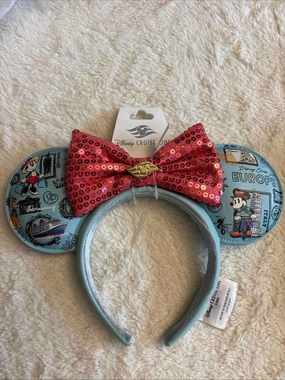 Disney Cruise Line Europ Exclusive Ears Headband Mickey Mouse New